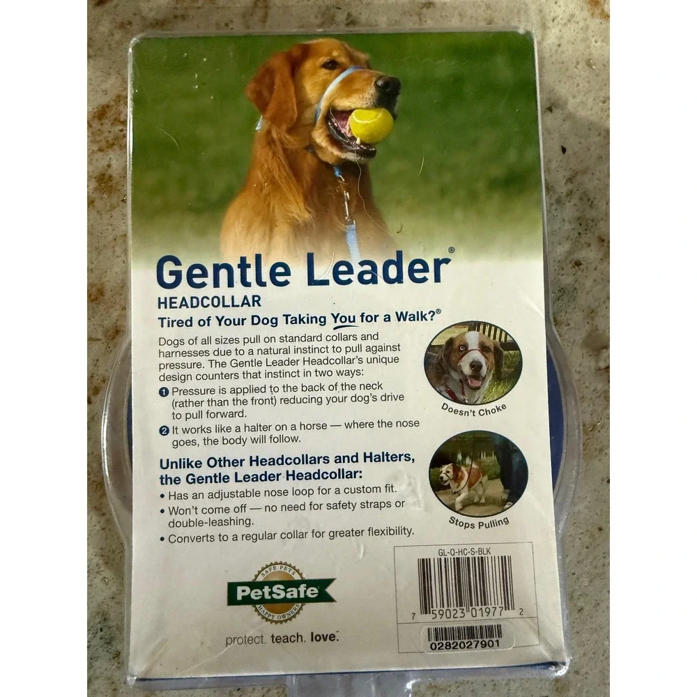 PetSafe Gentle Leader Headcollar Small Black Dog Training Lead GL-Q-HC-S-BLK